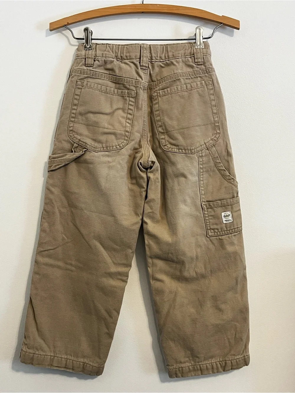 Gap Kids Carpenter Pants Cotton Heavy Weight Lined Utility Khaki Tan Boys 6